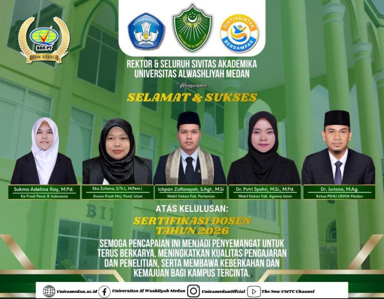 Fakultas Pertanian Universitas Alwashliyah Medan Ucapkan Selamat atas Kelulusan Sertifikasi Dosen Tahun 2026
